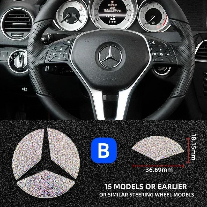 

Car Steering Wheel Emblem Sticker Diamond Accessories For Mercedes Benz AMG W205 W211 W212 W213 X253 W166 W167 W117 W247 W176