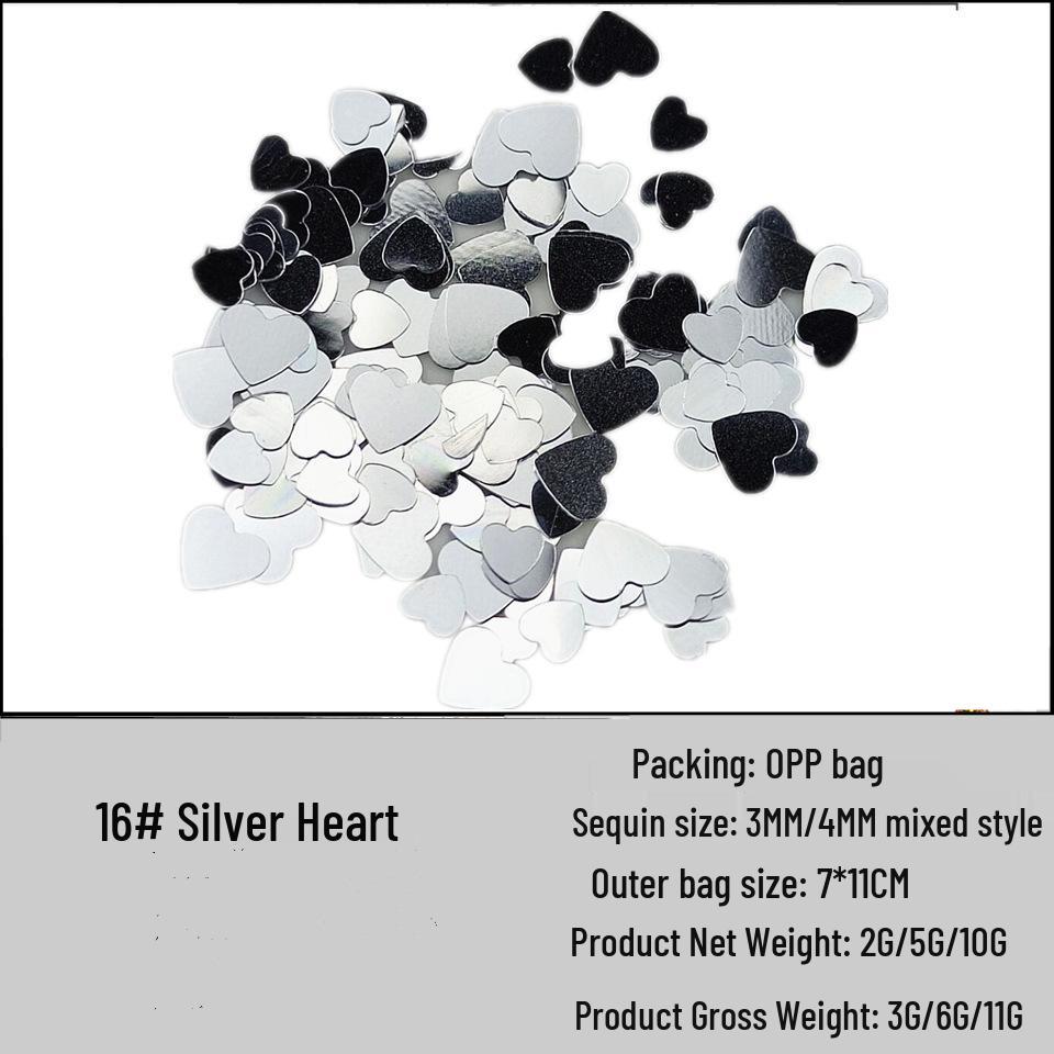 

Holographic Heart Peach Nail & Eye Makeup Sequins, Mixed Size (2/5/10G) 2G bag mixed size heart