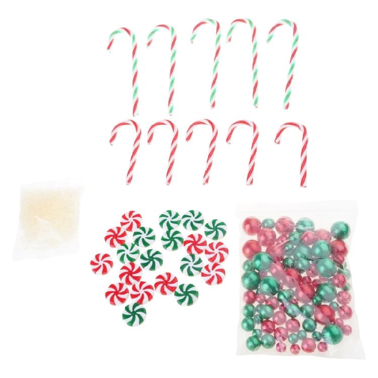 

Lightweight Plastic Ornaments Colorful Christmas Vase Fillers Floating Pearls Candy Canes For Seasonal Styling