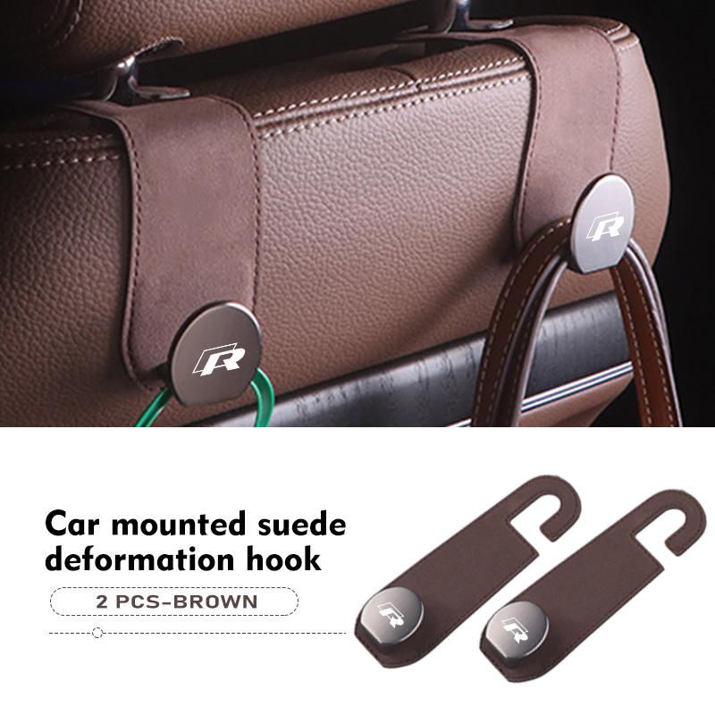Car Seat Back Deformation Hook Suede Alloy Auto Headrest Hanger For Volkswagen VW Golf Polo 4 5 6 Passat B5 B6 B7 CC Jetta ws9
