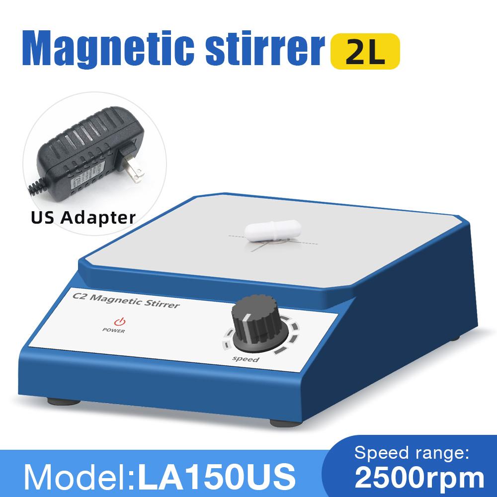 C2 Magnetic Stirrer Electronic Speed Control 2500rpm Magnetic Mixer with Stir Bar 2000ml Liquid Mixer EU US Plug Stirrer for Lab