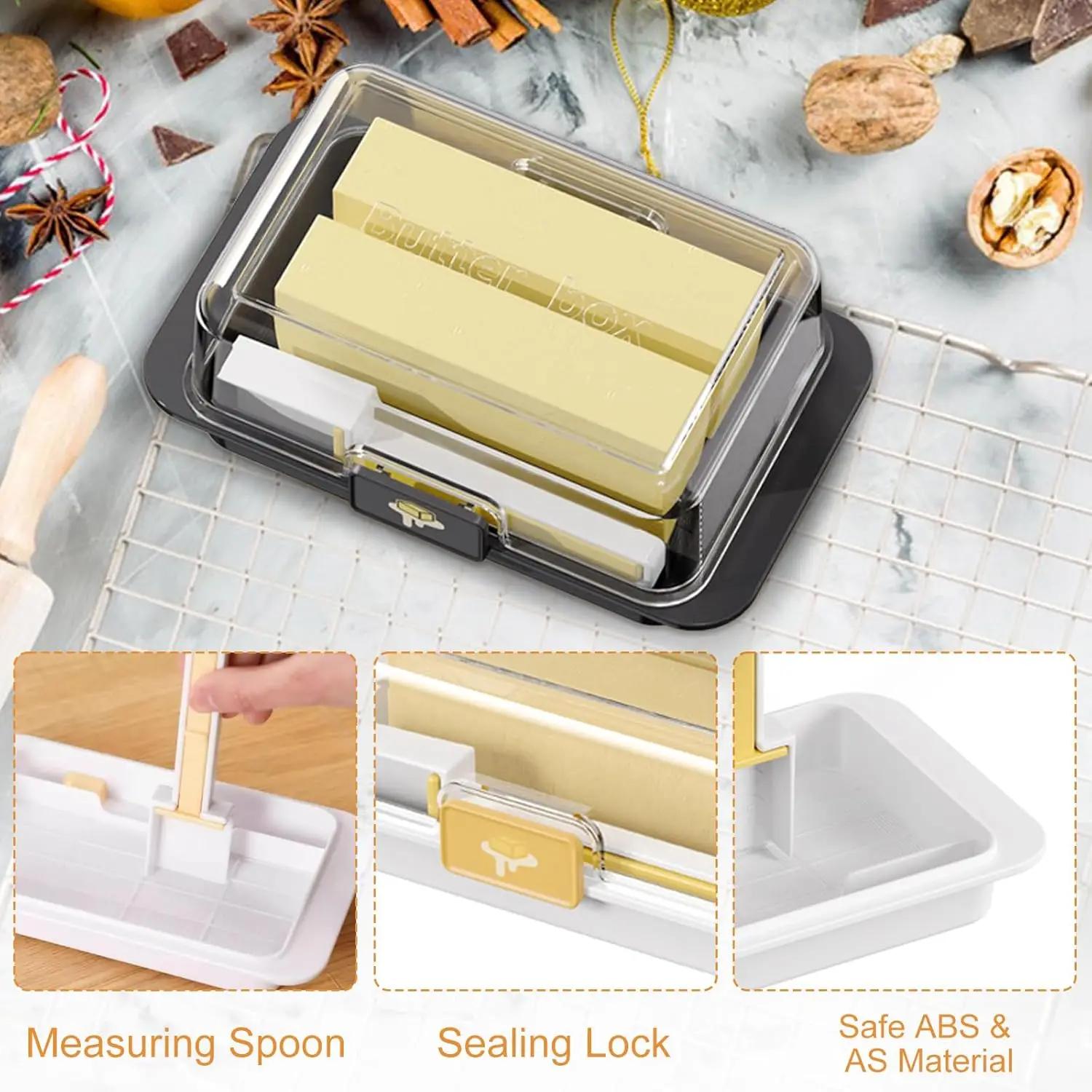 

Sealed butter dish with lid cutter, suitable for countertop and refrigerator storage чёрный