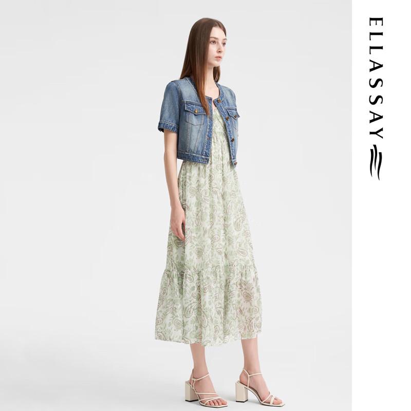 ELLASSAY Women's Short Sleeve Denim Jacket