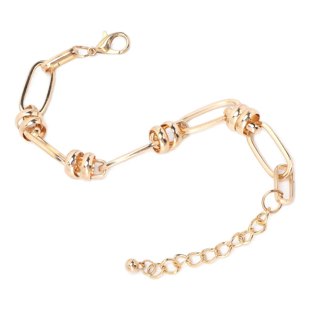 Chain Bracelet Alloy Gold Bracelet Simple Oval Hollow Bracelet Jewelry for Women