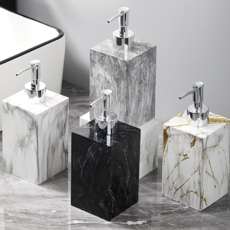 Shower Soap Dispenser Marble Texture Soap Dispenser Hand Soap Dispenser Bottle with Pump Hand Wash Dispenser for Kitchen