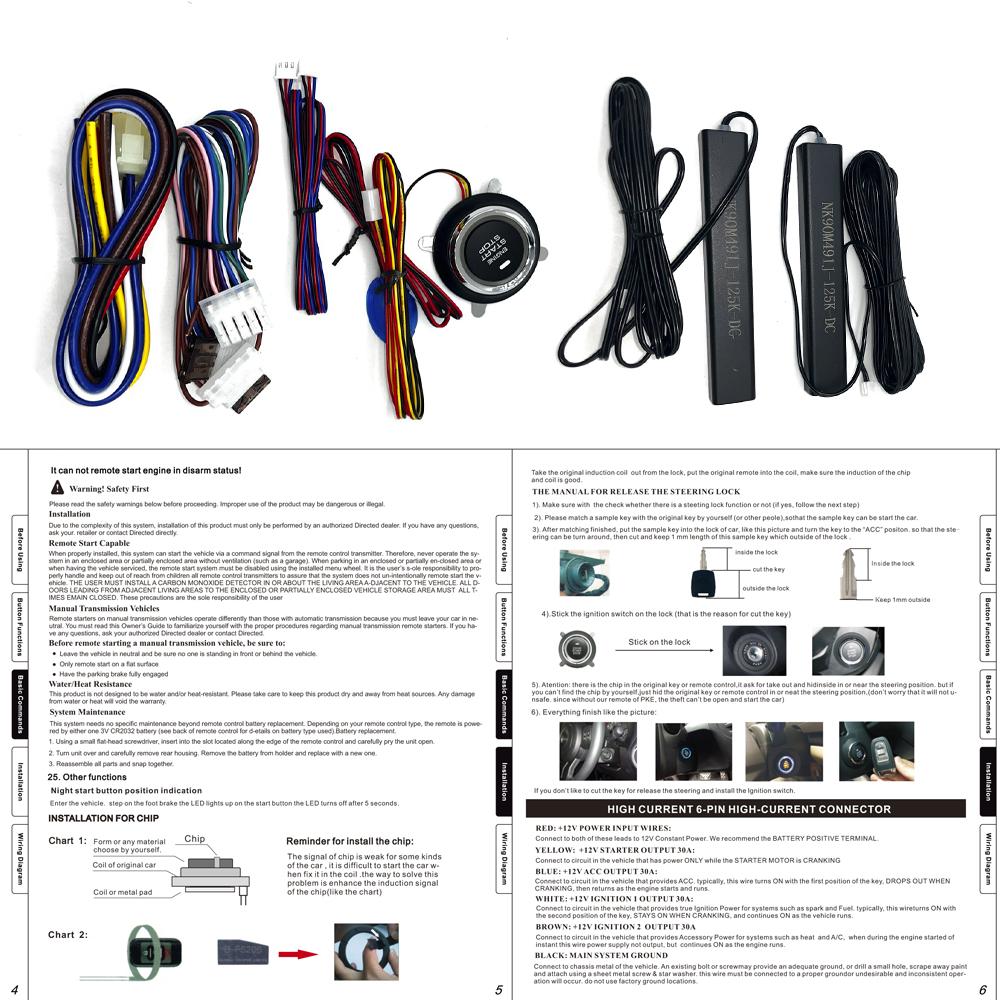 Keyless Start of Car Central Door Lock System, Complete Set of Loading and Starting System Remote Start Stop