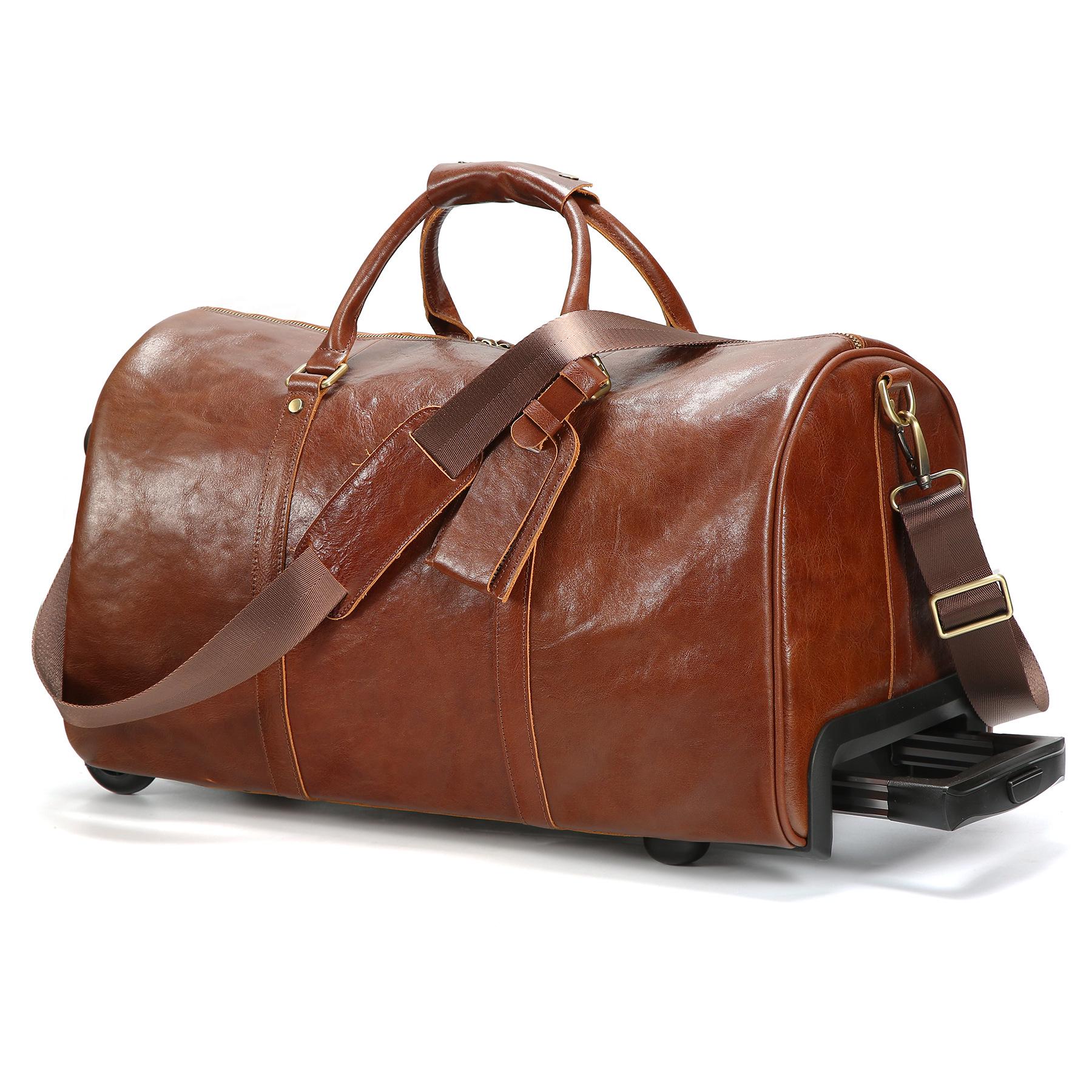 

Large Capacity Genuine Leather Business Travel Bag - Retro Cowhide Handbag for Trips