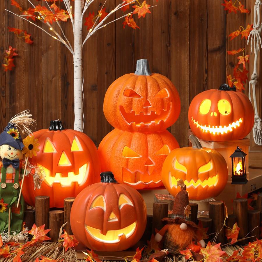 Luminous Large Halloween Pumpkin Lantern: Outdoor Decoration & Shopping Mall Display Props