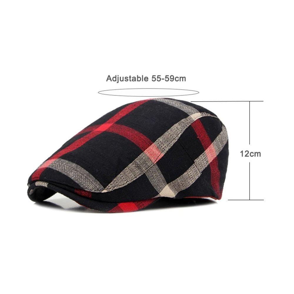 Button Adjustable Plaid Berets Colorful Newsboy Caps Unisex Summer Visor Hat for Men Women