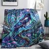 Colorful Line Animals Print Flannel Blanket,High quality Comfortable for All Seasons,Home Decor,Warmth and Comfort,Perfect for Christmas Gifts