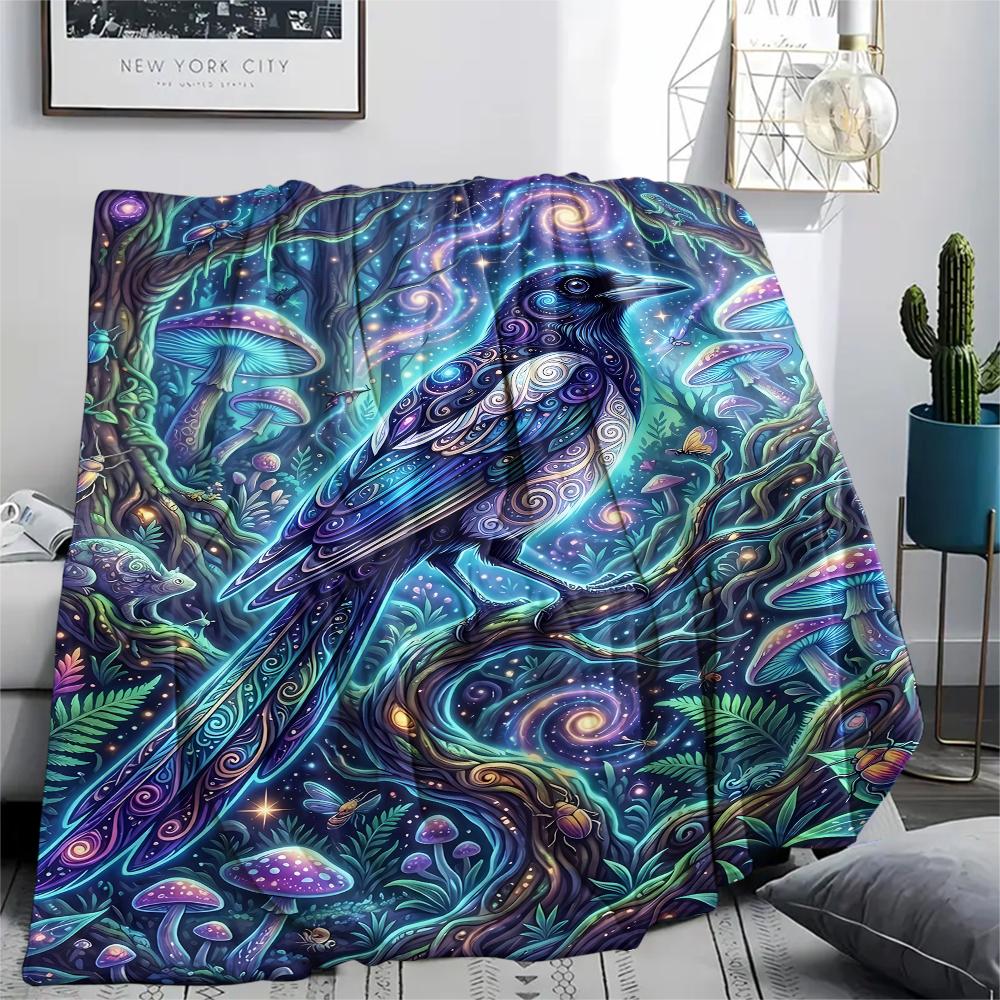 Colorful Line Animals Print Flannel Blanket,High quality Comfortable for All Seasons,Home Decor,Warmth and Comfort,Perfect for Christmas Gifts