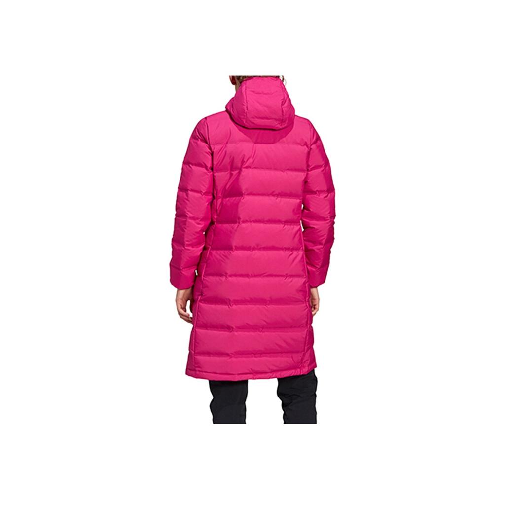 adidas Windproof Warm Mid-Length Casual Sports Hooded Down Jacket Women Jacket Red FT2573