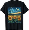 Sunflower Floral Flower Van Gogh Style Starry Night Graphic  Unisex T-Shirt