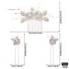 Famihot Hair Accessory Headpiece, Leaf and Seashell Flower Motif, Comb, Pearl Hairpin, 5-Piece Set, Hair Accessory for Weddings, Receptions,