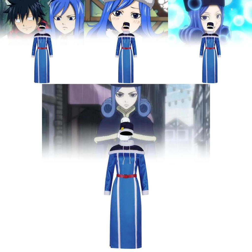 Trendy Juubia Anime Costume With Dress Cloak Hat And Belt Perfect For Halloween Events