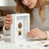Memory Shadow Box Display Mini Golden Frame for Weddings Birthdays Housewarmings, Keepsake Gift, Home Ornament
