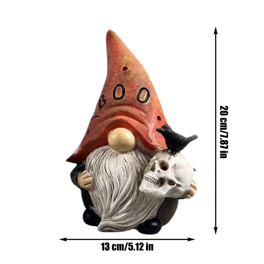 Halloween Gnome Statue Resin Gnome Statue Horror Dwarf Old Man Resin Craft Art Sculpture For Patio Garden Yard Desktop