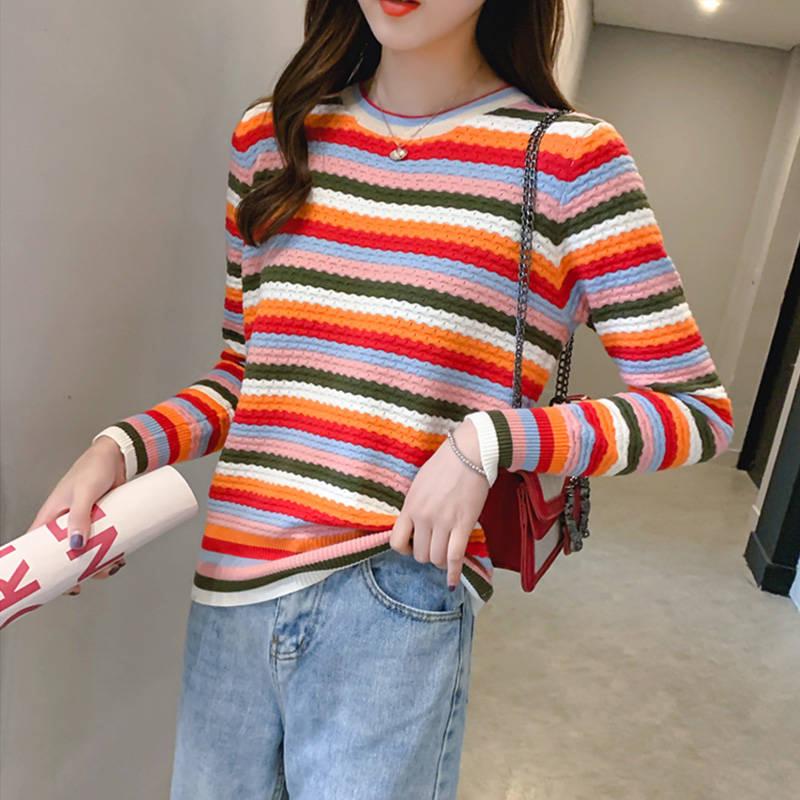 Maglione Bambino Autunno Inverno A Righe Con Motivo Cervo – Scollo Rotondo, Maniche Lunghe, Blu Navy