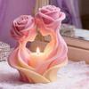 Easy Releases Flexible Silicone Rose Couple Mold for Scented Candle Soap Making Multipurpose Food Grade Crafting Use
