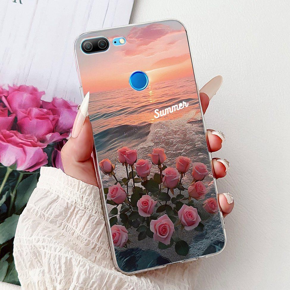 Clear For Honor 9 Lite Case Cute Cat Fashion Flowers Funny Painted Back Cover For Honor 9Lite Phone Case LLD-L21 LLD-L31 LLD-L11