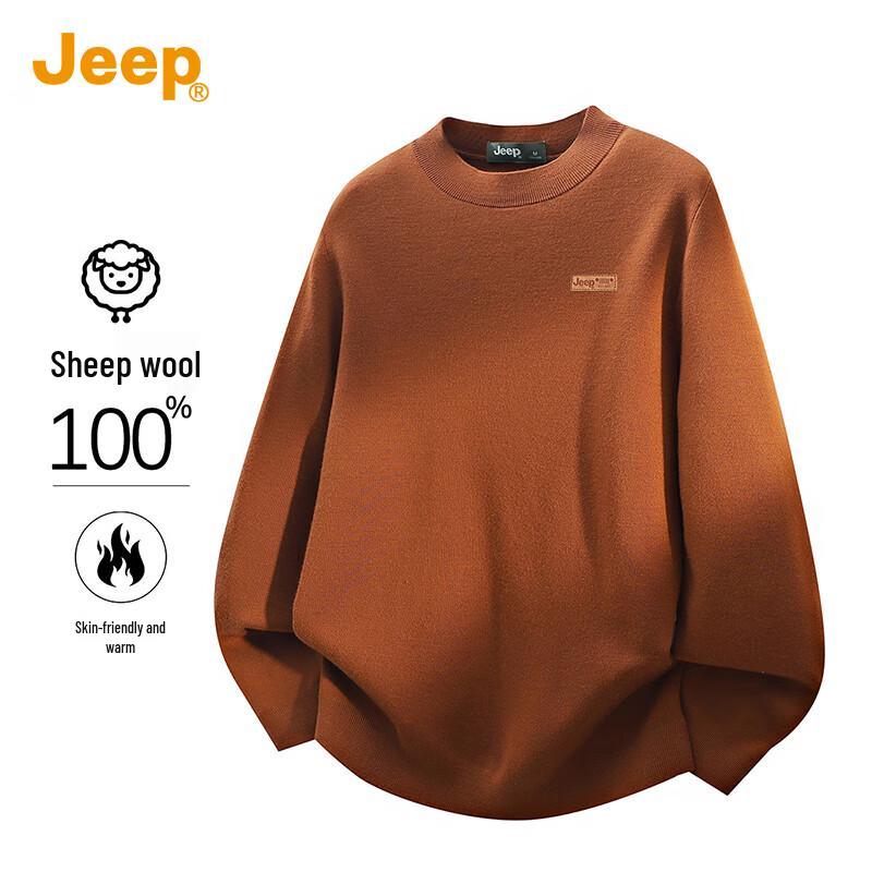 

Jeep Мужской свитер с круглым вырезом из 100% мериносовой шерсти 3XL