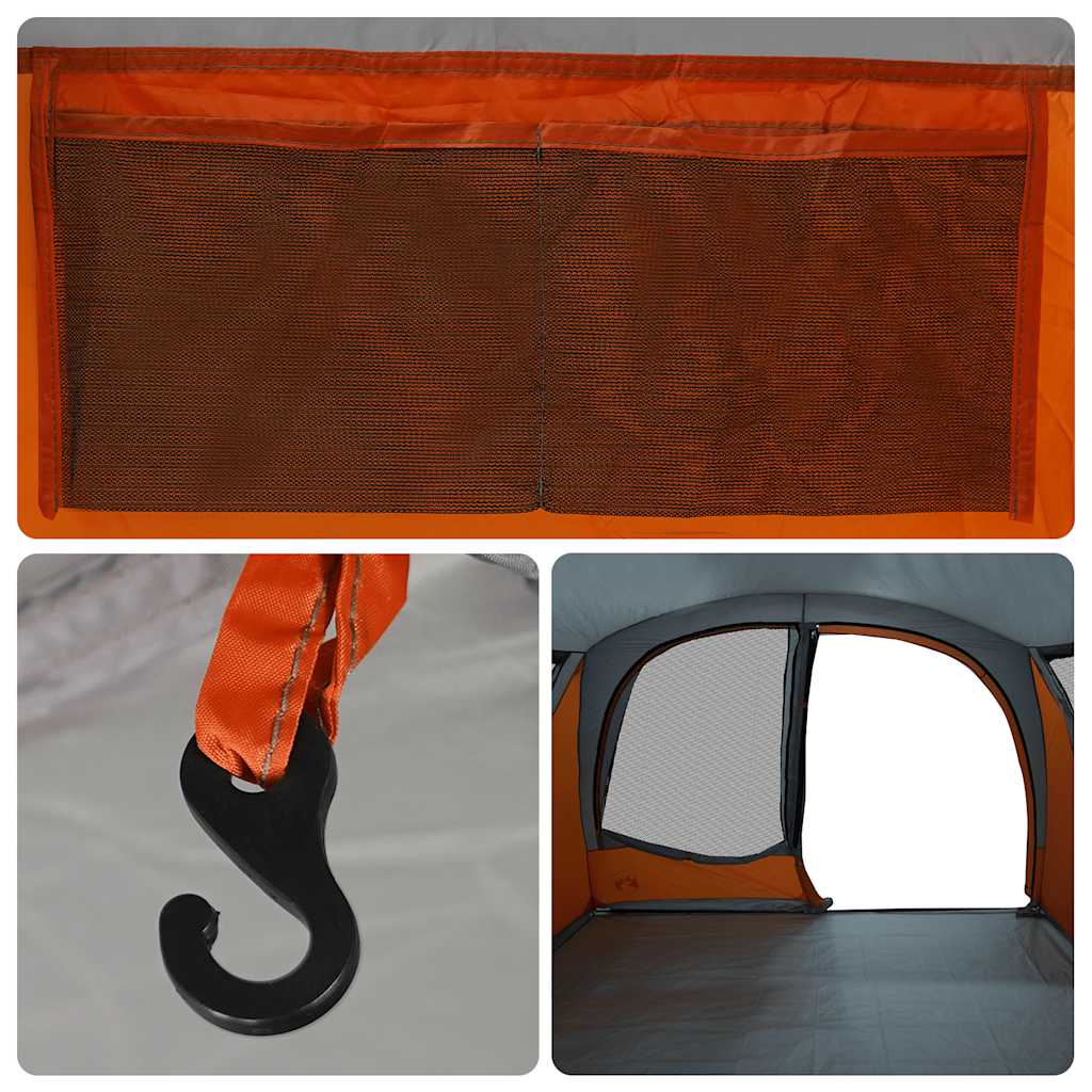 Car Tent for 4 Persons Gray and Orange Waterproof