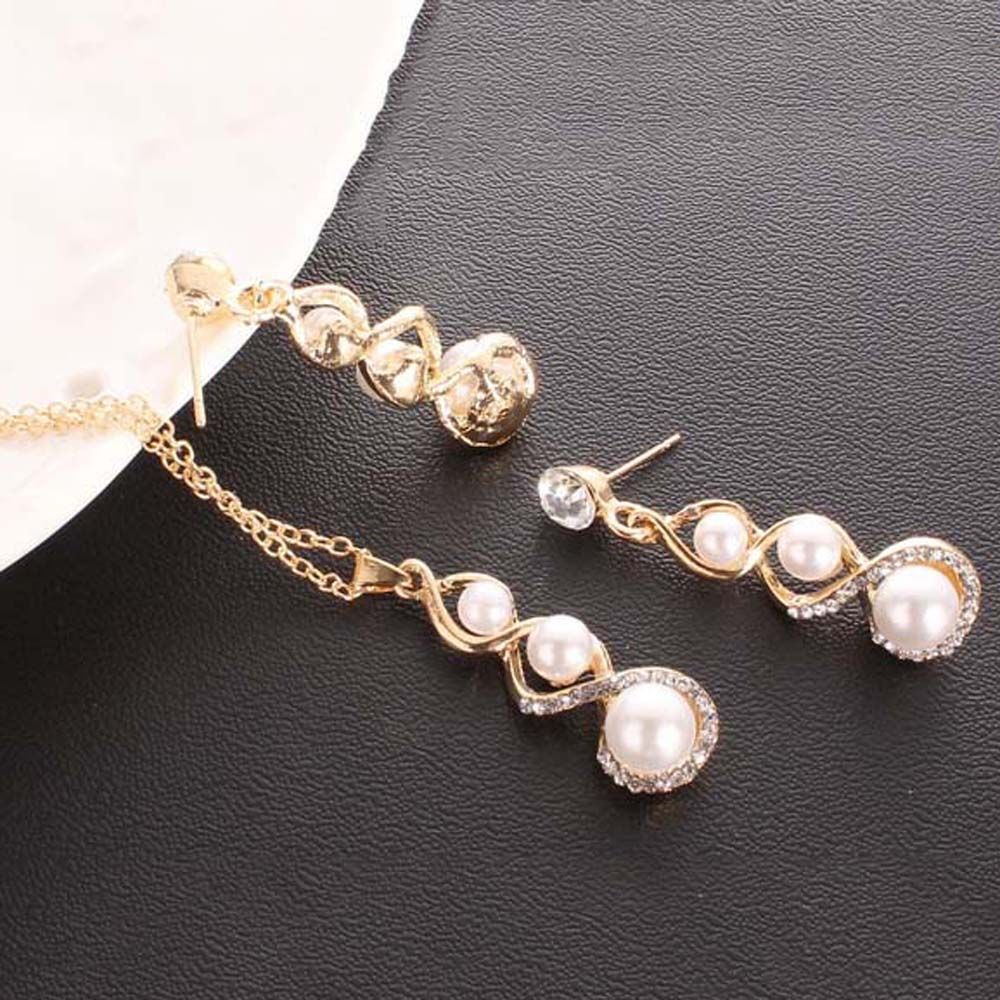 Bride Cubic Zirconia Gifts For Women Angel Teardrop Dangle Earrings Jewelry Set Necklace Pendant