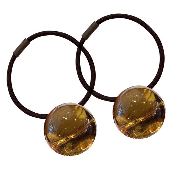 

Yousheng 2Pcs Women Hair Ropes Transparent Jelly Ball Design High Elasticity Hair Ties No Damage Ponytails Buns Holder Hair C