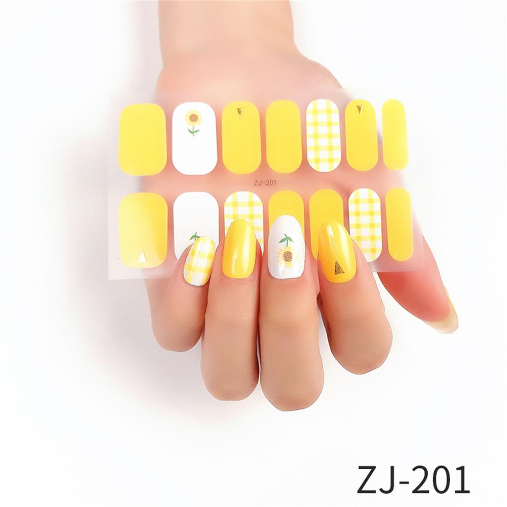 16 Strips Nail Polish Sticker Nail Stickers Set for UV Lamp Designer Nails Polish Wraps Fashion Nail Art Sticker