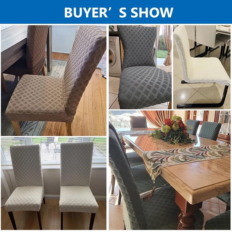 Jacquard Chair Cover For Dining Room Chair Slipcovers Universal Size Elastic Seatch Hotel Wedding House Banquet Chairs Covers1PC
