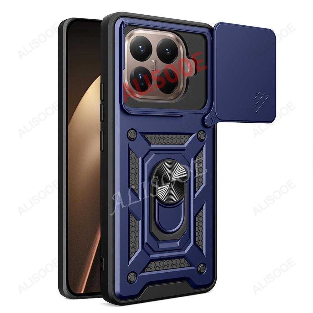 Schiebe-Kameraobjektivabdeckung für Xiaomi 15T Pro Hülle für Xiaomi Mi 15T Ring-Ständerhalter Vollschutz Handy Capa Funda