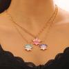 Lotus Pendant Necklace Enamel Lotus Flower Necklace Oriental Style Elegant Twist Chain Necklace Jewelry Gift for Women And Girls