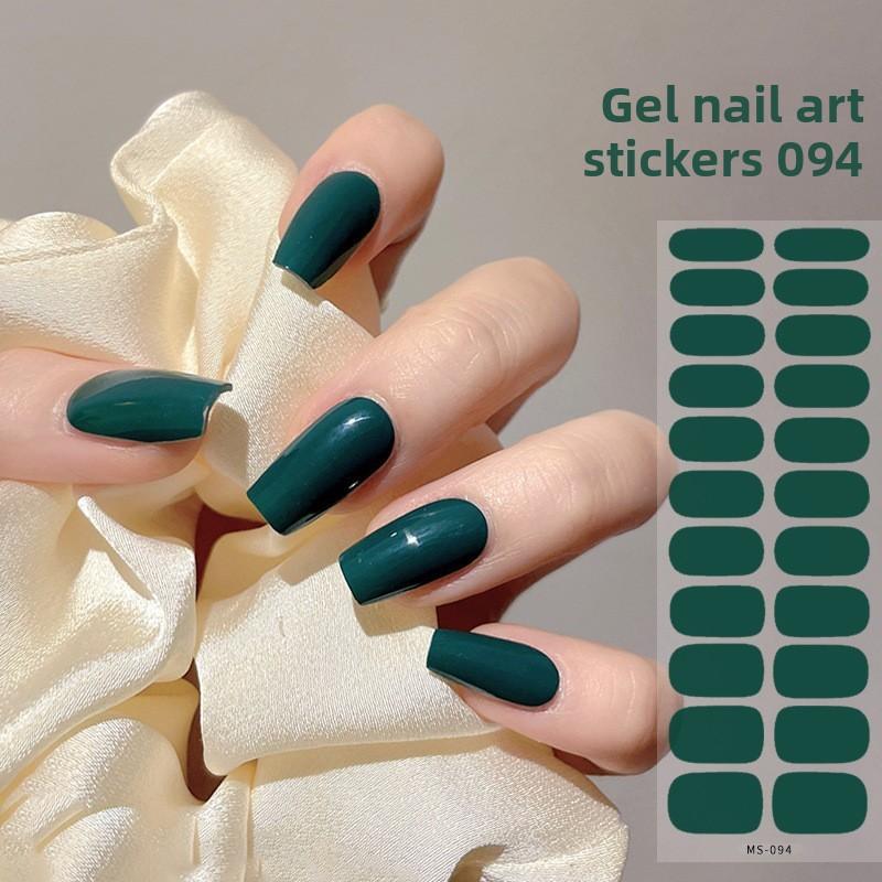 Gel Nail Stickers, 22-finger No-bake Nail Polish Glue, Wearable Nail Pads, Full Application