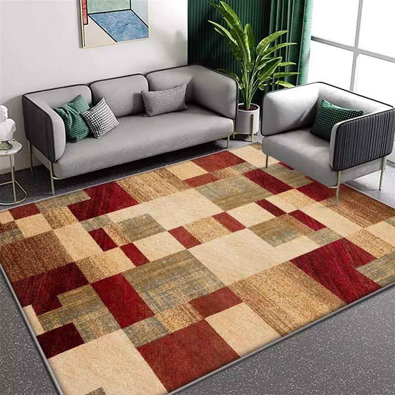 Living Room Coffee Table Carpet Striped Graphic Floor Mat Household Living Room Large-area Laying Soft Floor Mat