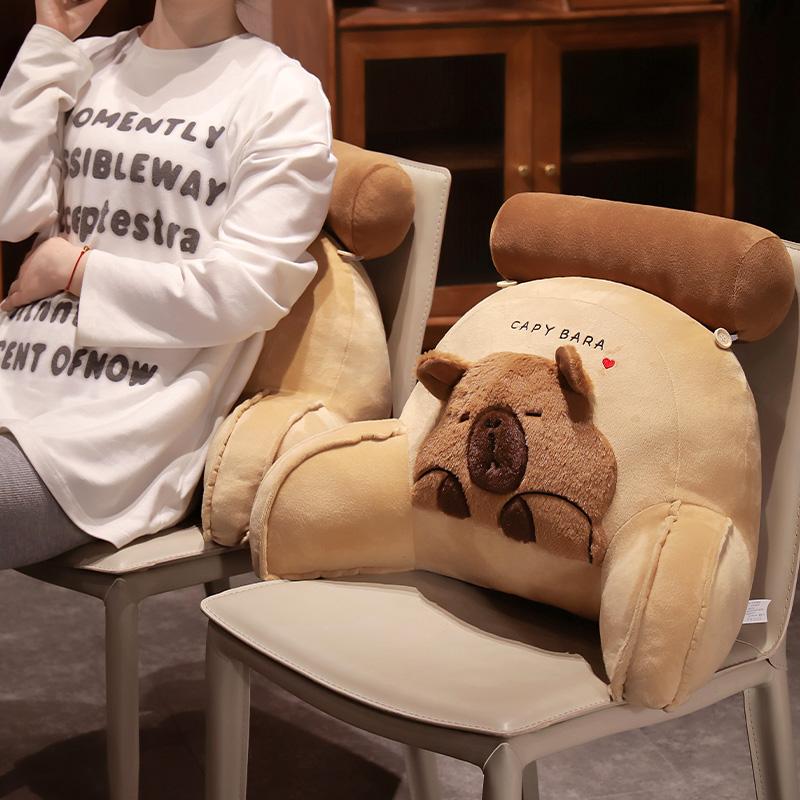 Cartoon bedside Soft Animal Capybara Backrest Sofa Cushion Triangle Plush Pillow Birthday Gifts