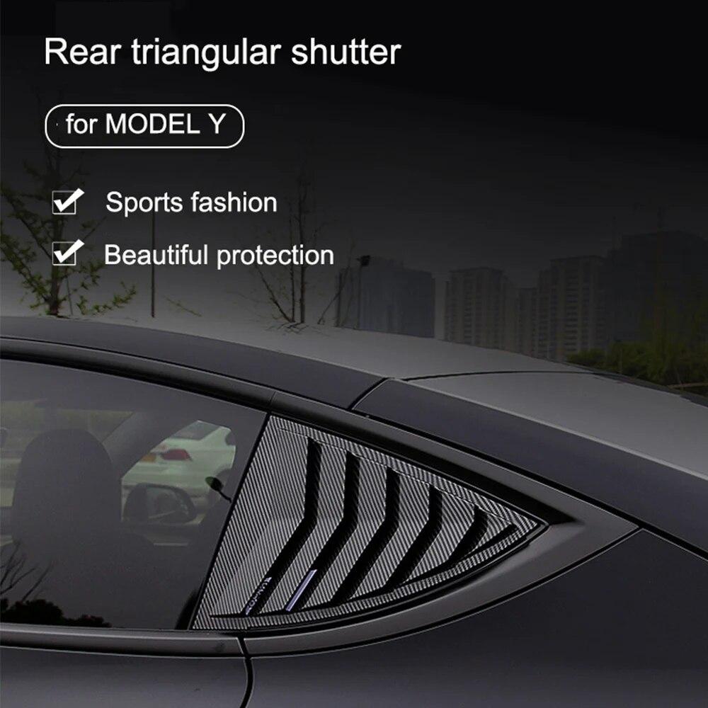 2 buc. Obloane triunghiulare din spate pentru mașină Parasolar triunghiular modificat pentru Tesla Model 3/Y Patch obturator pentru geam din spate ABS Shark Gill