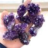 Enfeite de cluster de ametista brasileira natural: Bloco de Ametista, Peça de Caverna, Espécime de Purificação por Desmagnetização