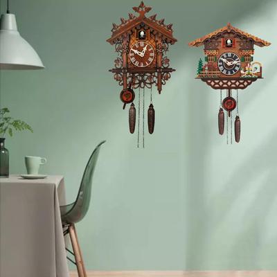 Cuckoo Clock Battery Powered Wall Clocks Handcrafted Decoration Windchime