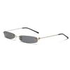 XaYbZc Narrow Sunglasses Rimless Rectangular Sun Glasses For Men Women Small Face Summer Red Blue Black
