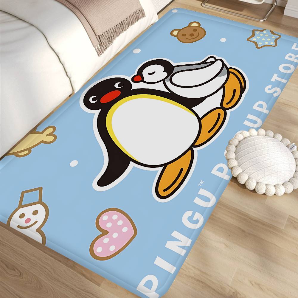Funny P-Pingu Cute Cartoon Hallway Carpet Washable Non-Slip Living Room Sofa Chairs Area Mat Kitchen Doormat Area Rug
