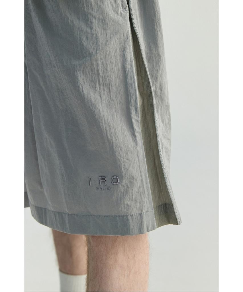 IRO Rafales Metal Nylon Mesh Color Block Bermuda Shorts Grey