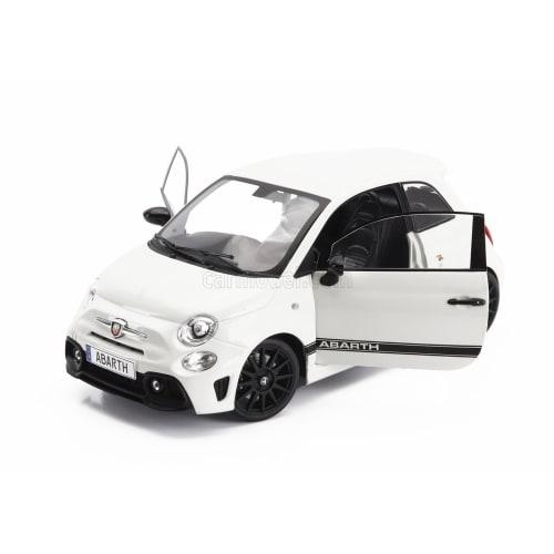 1/18 Scale Fiat 500 Abarth Diecast Model Car - Solido 1/18 Scale Fiat Nuova 500 Abarth 595 2022 White Black (1811301)