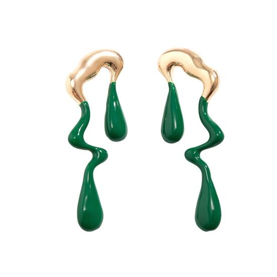 1 Pair Women Earring Irregular Liquid Water  Long Earrings