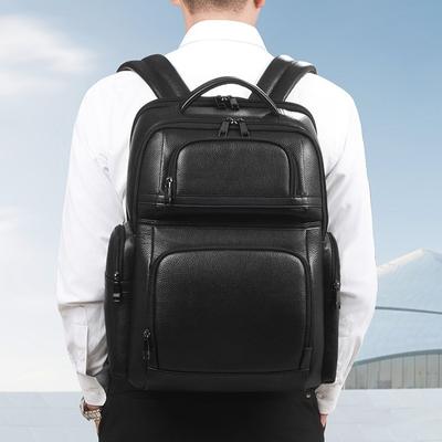 Genuine Leather Men's Shoulder-top Cowhide Computer Bag Large Capacity Men's Bag Advanced Business Backpack