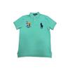 Polo Logo Print Button Short Sleeve Polo Shirt Men Tops Green 710871318-002
