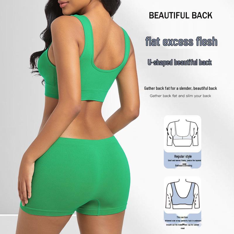 Plus Size Women's Wire-Free Sports Vest with Anti-Shock and Side Bust Control