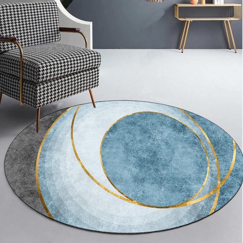Nordic Light Luxury Round Carpets Modern Living Room Decoration Rugs Large Area Bedroom Decor Bedside Carpet Simple Lounge Rug
