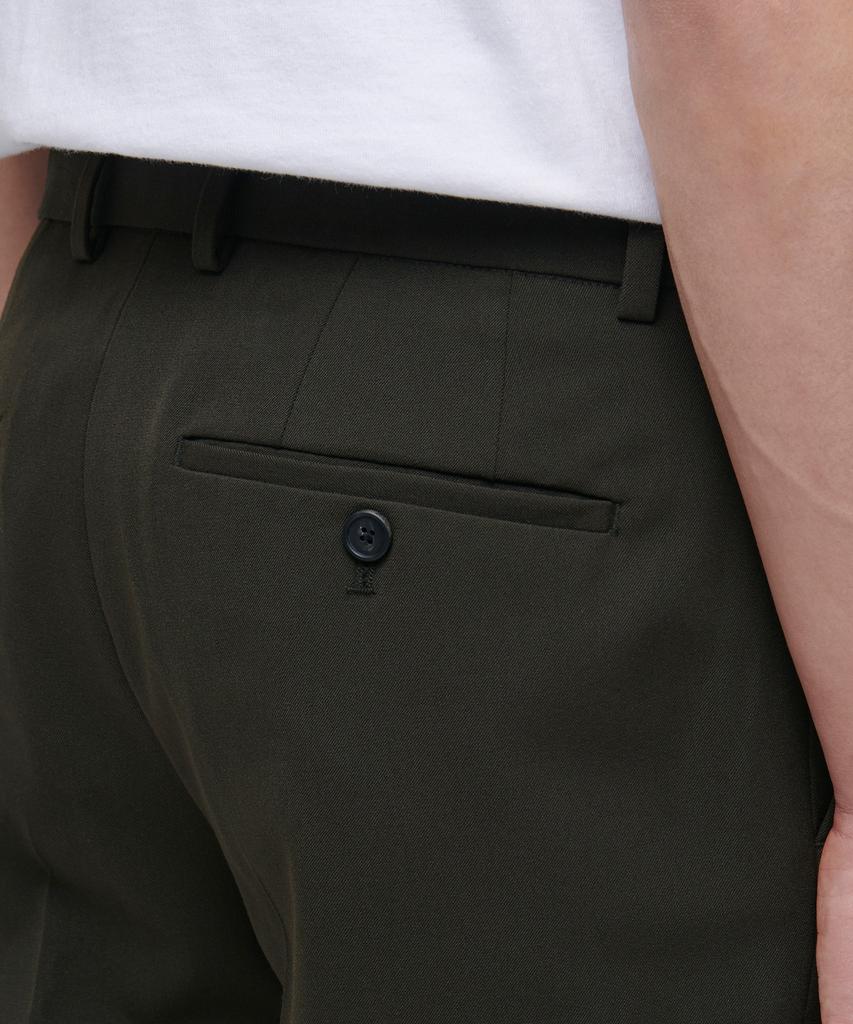 MUSINSA STANDARD Tapered Hidden Elastic Waist Length Slacks [Khaki]