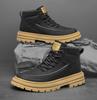 Fashion Men's Boots Genuine Leather Shoes High Quality Lace Up Motorcycle Boots  Men Casual Shoes