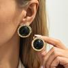 Retro Resin Acrylic Oval Stud Earrings Rings for Women Trendy Gold Color Geometric Earrings Fashion Jewelry Accessories Gift